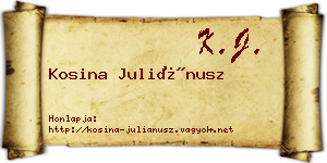 Kosina Juliánusz névjegykártya